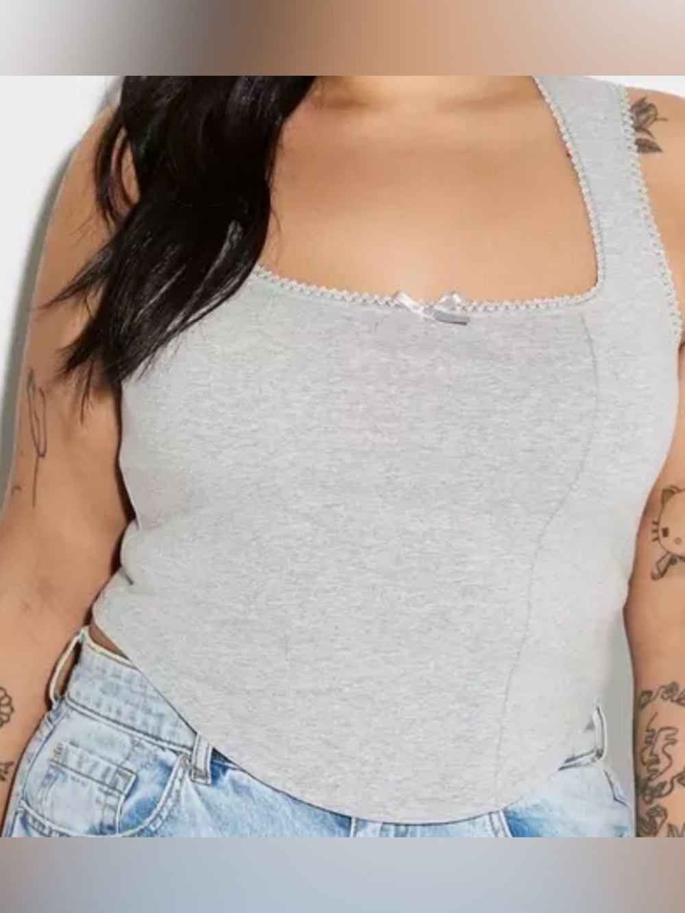Women’s Grey Tank Top with Scoop Neck